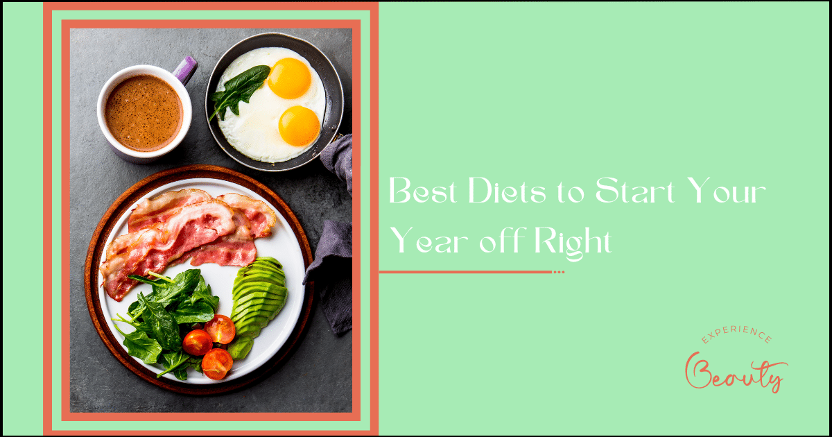 Best Diets to Start Your Year off Right Banner Image - Ketogenic diet breakfast. fried egg, bacon and avocado, spinach and bulletproof coffee