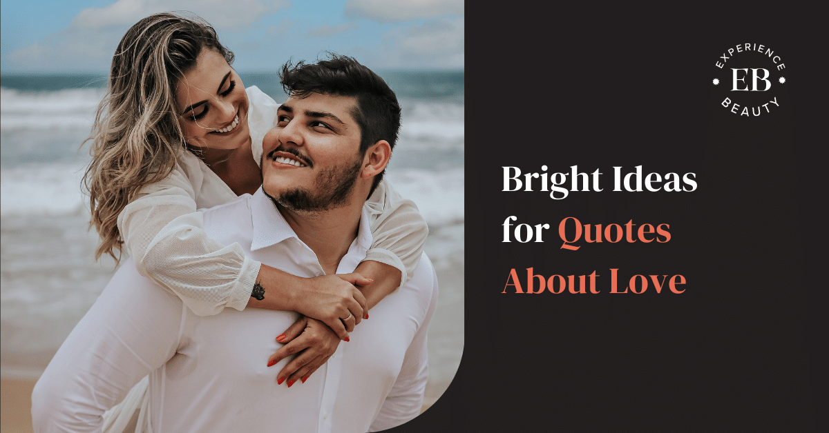 Bright Ideas for Quotes About Love Banner Image - Happy loving couple hugging in front of the beach